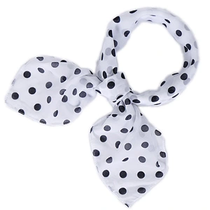 Spot polka dot print sunscreenscarf 70cm temperament women square chiffon silk scarf