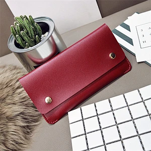 Long buckle with multiple compartments and multiple colors women pu leather credit card holder