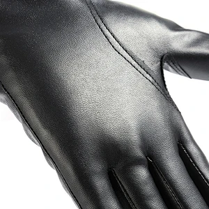 Leather driver glove / hand safety gloves / full finger leather glove