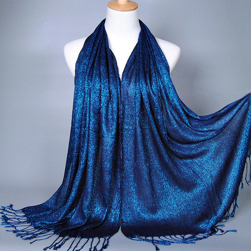 Hot selling new luxury design spanish silk shawls scarves fashion muslim fancy glitter hijabs