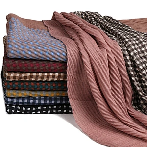 Warm scarf wild cape pleated wavelet cotton scarf lady fashion women scarf hijab