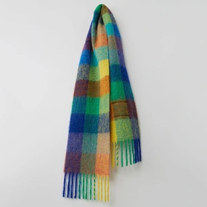 240Cmx37Cm Imitation Cashmere Scarf Long Shawl Scarf Women Rainbow Checked Scarf