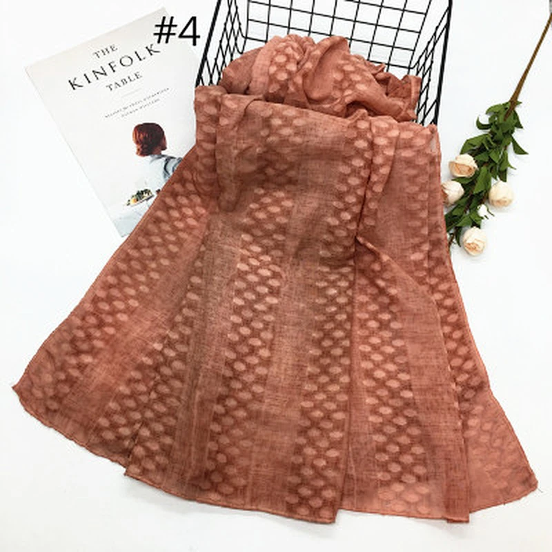 Solid color small dot ladies scarves spot cheap muslim silk cotton scarf