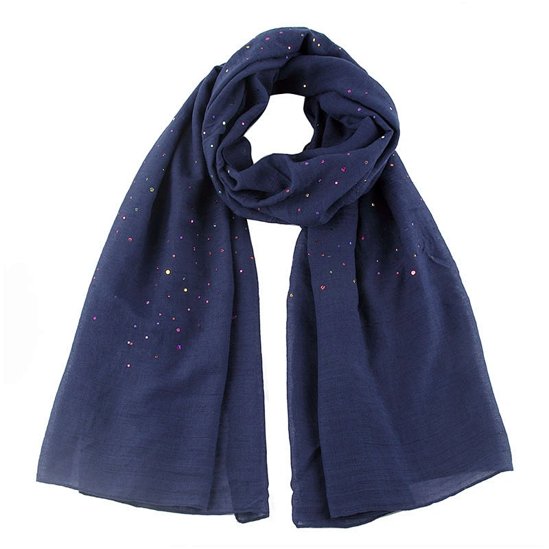 All-match ladies color bronzing sunscreen shawl polyester solid color travel beach hijab muslim shawl