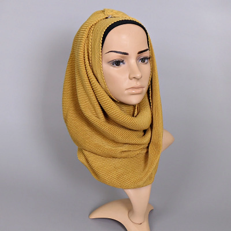 Multicolor optional wholesale corrugated islamic cotton crinkle scarf shawl hijabs