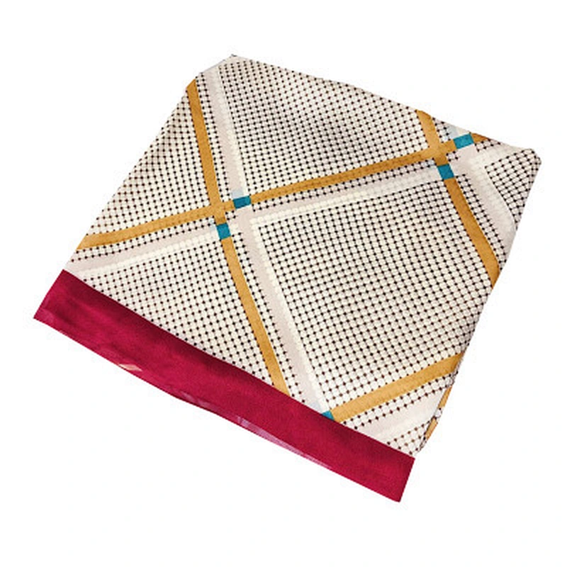 Summer dual-use long check print shawl  foulard silk twill scarf wholesale china
