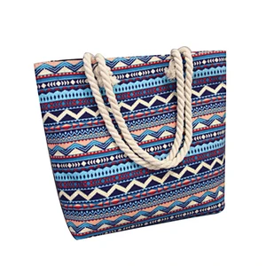 Wholesale Custom Ethnic Style Shoulder Handbag Multi Color Printed Canvas Tote Bag
