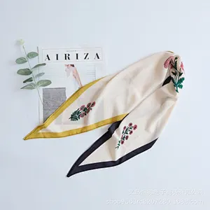 Ladies ladies rhombus fashion print luxury  small  neck scarf silk