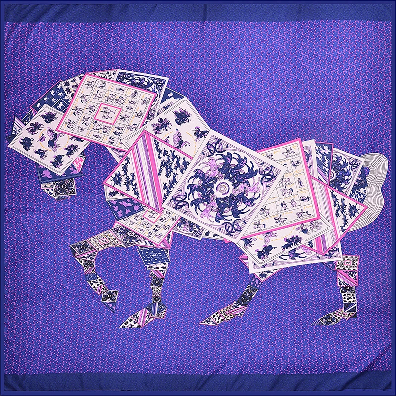 Manufacturer 130cm printed large square travel scarf manufacturer twill women long silk square scarf