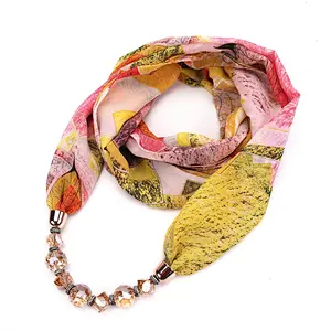 Fashion Necklace Sunscreen Women's Chiffon Necklace wholesale pendant scarf with beads