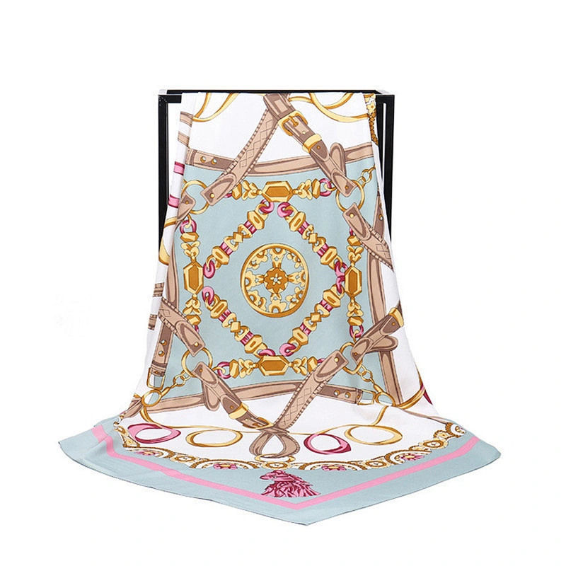Stylish and elegant Women's Twill Satin Collar Neck Ethiopian Satin Silk Square Scarf