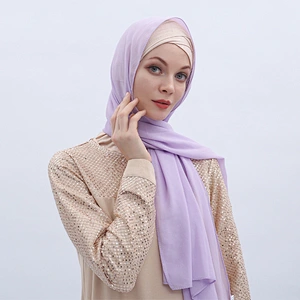 Fashion Malaysian Muslim plain  25 color stock bubble chiffon hijab scarf
