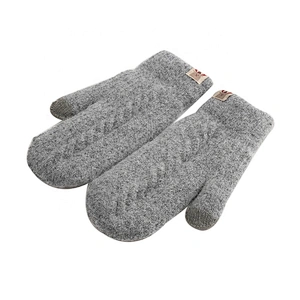 Winter Fashion Outdoor Keeping Warm Thick Gloves Wool Knitted Mittens Gloves for woman