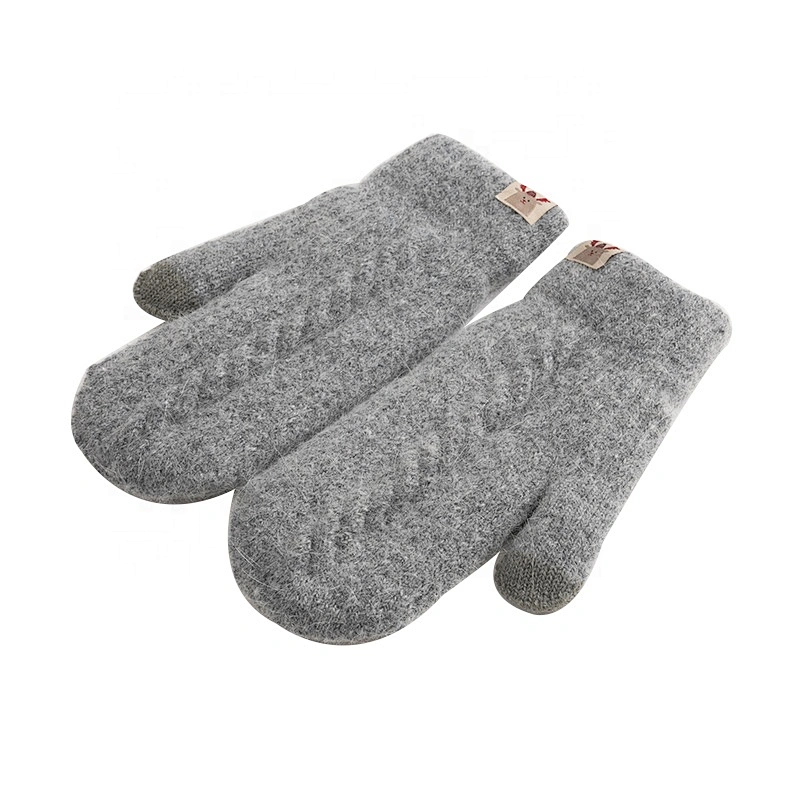 Winter Fashion Outdoor Keeping Warm Thick Gloves Wool Knitted Mittens Gloves for woman