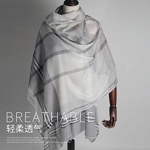 Classic wild short tassel sunscreen scarf women plaid shawl hijab muslim cotton