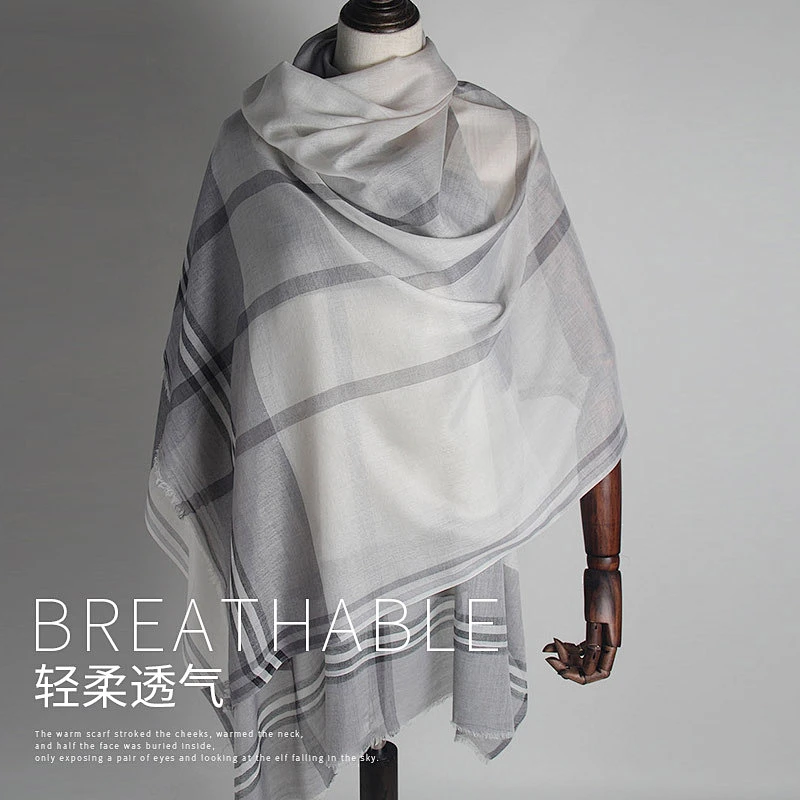 Classic wild short tassel sunscreen scarf women plaid shawl hijab muslim cotton