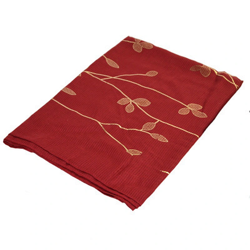 Women's muslim headscarf hijab gold leaf printed low price cotton and linen head scarf muslim hijab