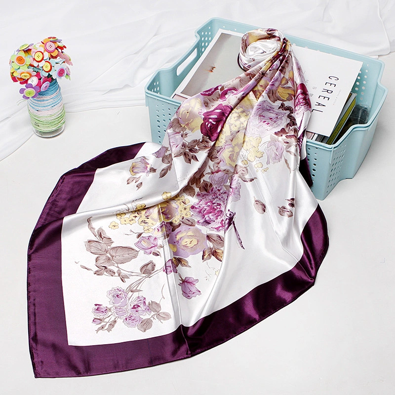 2020 new summer classic shawl female sunscreen print long large square silk scarf