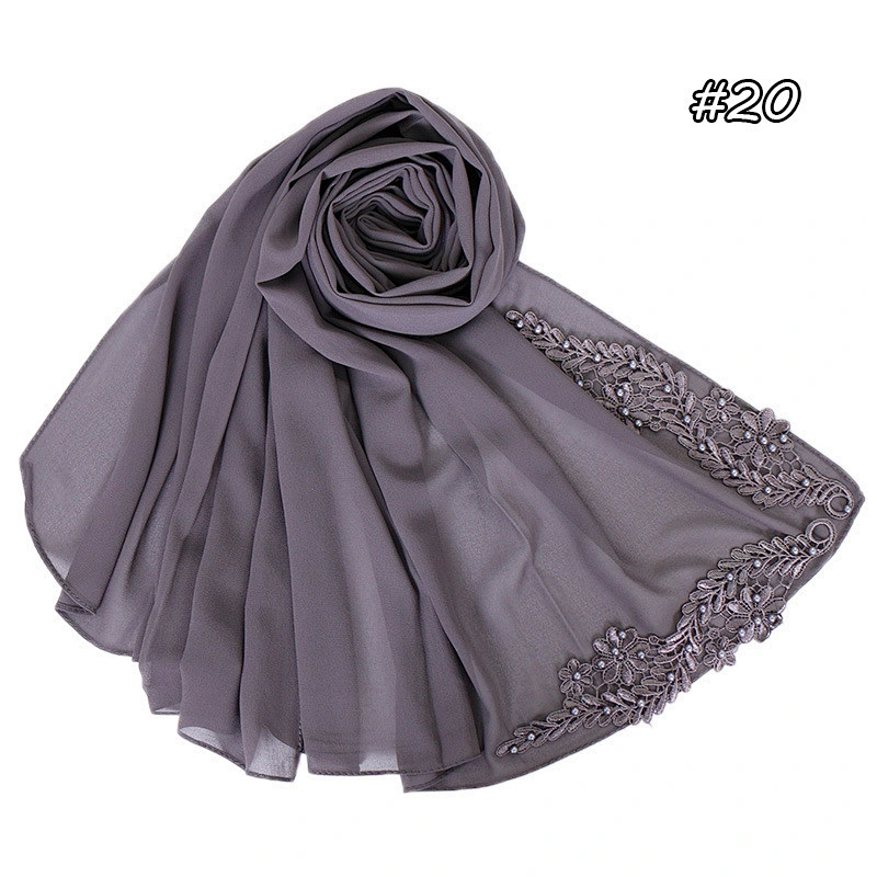 Embroidered muslim hijab scarf  bubble chiffon scarf women hijab shawl wholesale