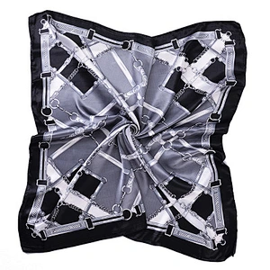 Wholesale square scarf light breathable printed pure silk hijab scarf women muslim