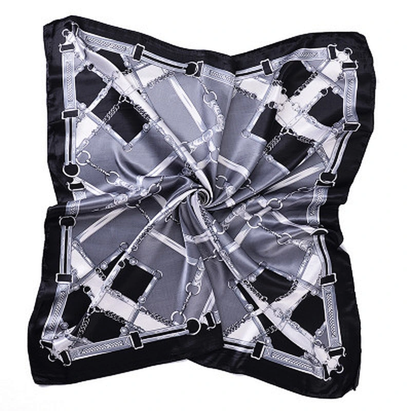 Wholesale square scarf light breathable printed pure silk hijab scarf women muslim
