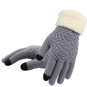 Winter Autumn Women Knitted Gloves Thicken Warm Full Finger Mittens