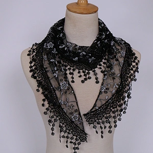 Lace hollow solid color triangle scarf breathable ladies neck scarf triangular scarf women