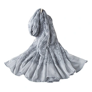 Floral embroidered silk sunscreen shawl scarf vintage silk painting scarf designs luxury shawl
