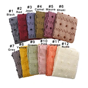 Ladies scarf fashion jacquard artificial cotton solid colour cotton plain scarf shawls with tassel