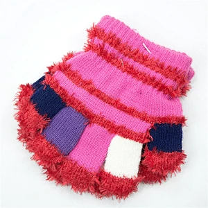 Warm baby feather yarn gloves with rope children soft gloves