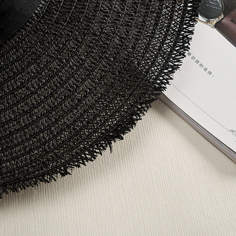 Custom Wholesale Handmade Fashion Pave Pearl Beach Straw Hats For Women