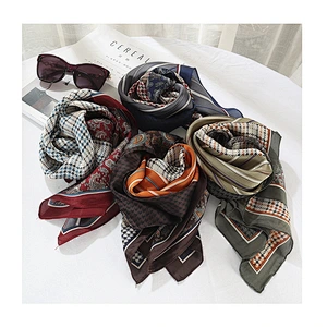 New professional printing neck decoration square silk scarf women 70x70