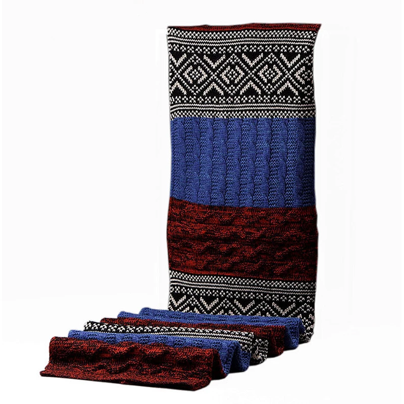 New design cheap promotional  warm acrylic winter cashmere knitted scarf men
