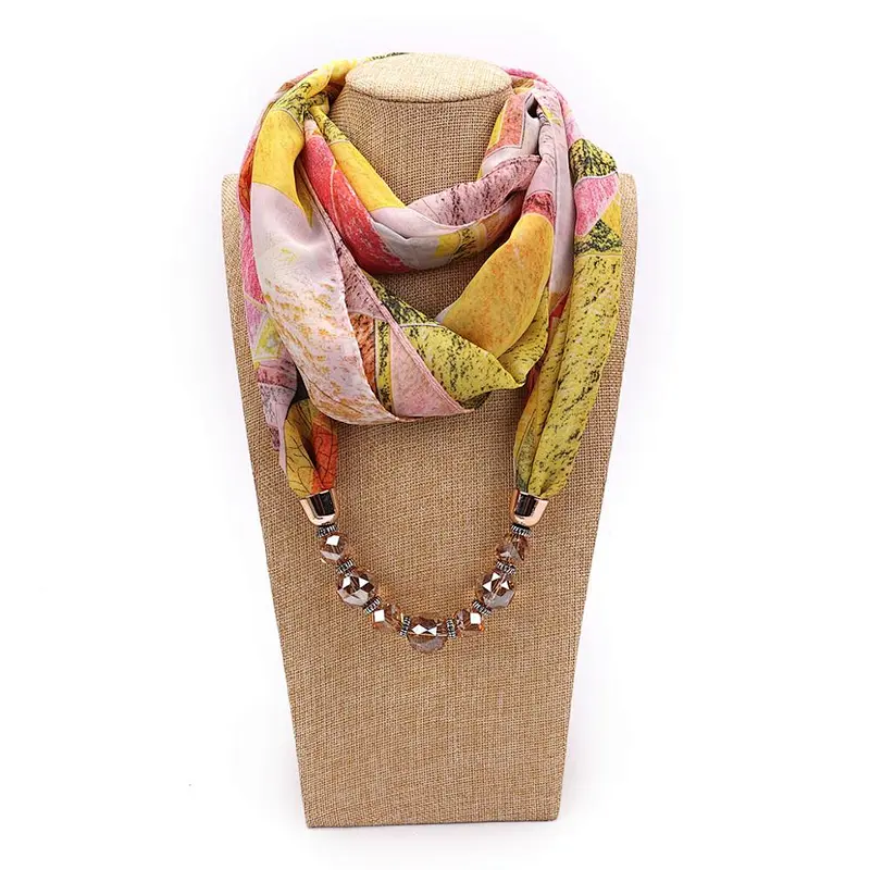 Fashion Necklace Sunscreen Women's Chiffon Necklace wholesale pendant scarf with beads