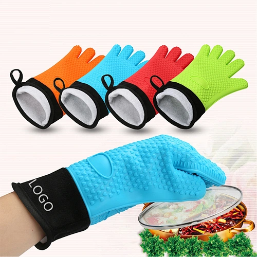 Silicone Gloves Heat Resistant Double Oven Mitts for Kitchen Cooking BBQ Baking