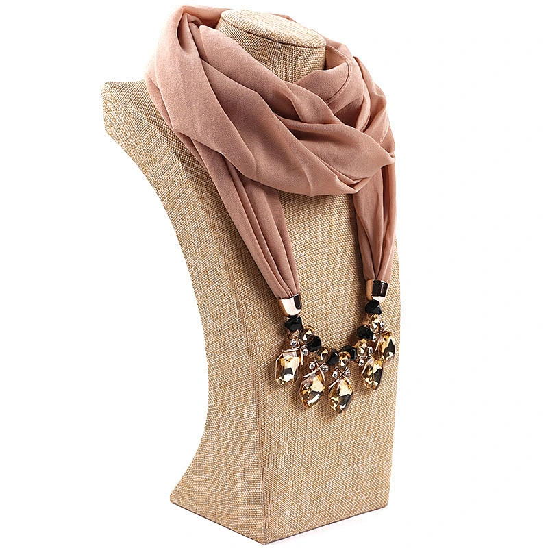 Fashion necklace pendant female chiffon ethnic style shawl ladies lightweight scarf with pendant