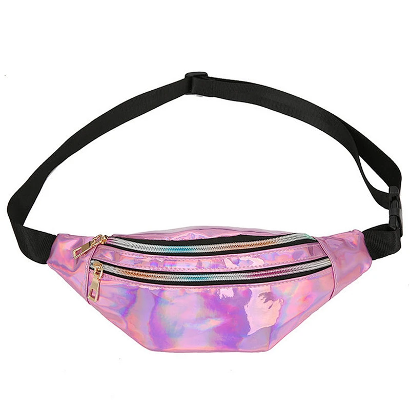 Fashion Women Laser Fanny Pack Ladies Custom Travelling Waterproof Waist Bag