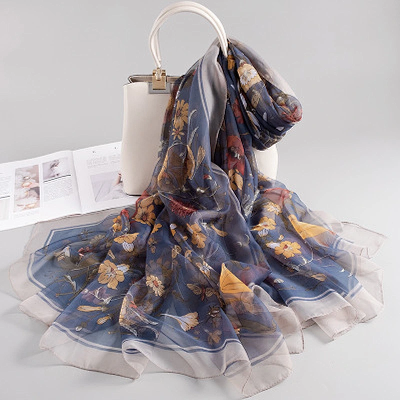New style sunscreen long dual-use ladies fashionable silk printed scarf women muslim shawl