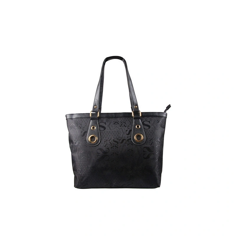 Cheap Plain PU Leather Women Tote Bags Black Ladies Handbags