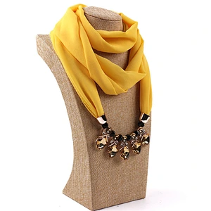 Fashion necklace pendant female chiffon ethnic style shawl ladies lightweight scarf with pendant