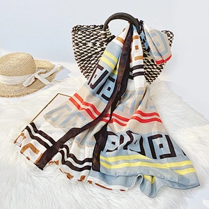 2020 cotton and linen letter print sunscreen women long shawl scarf women long shawl scarf