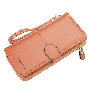 2019 Custom fashion large capacity ladies zipper wallets luxury brand multi-functional embossed pu leather wallet for women