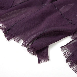 Gold thread woven lattice short tassel scarf polyester multifunctional muslim woman headscarf