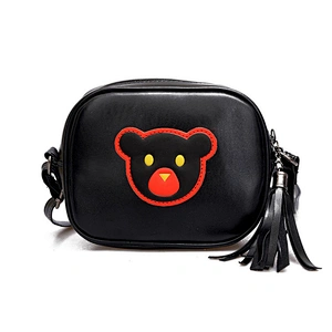 Girls PU Leather Embroidery Messenger Bag Cute Crossbody Bag For Kids