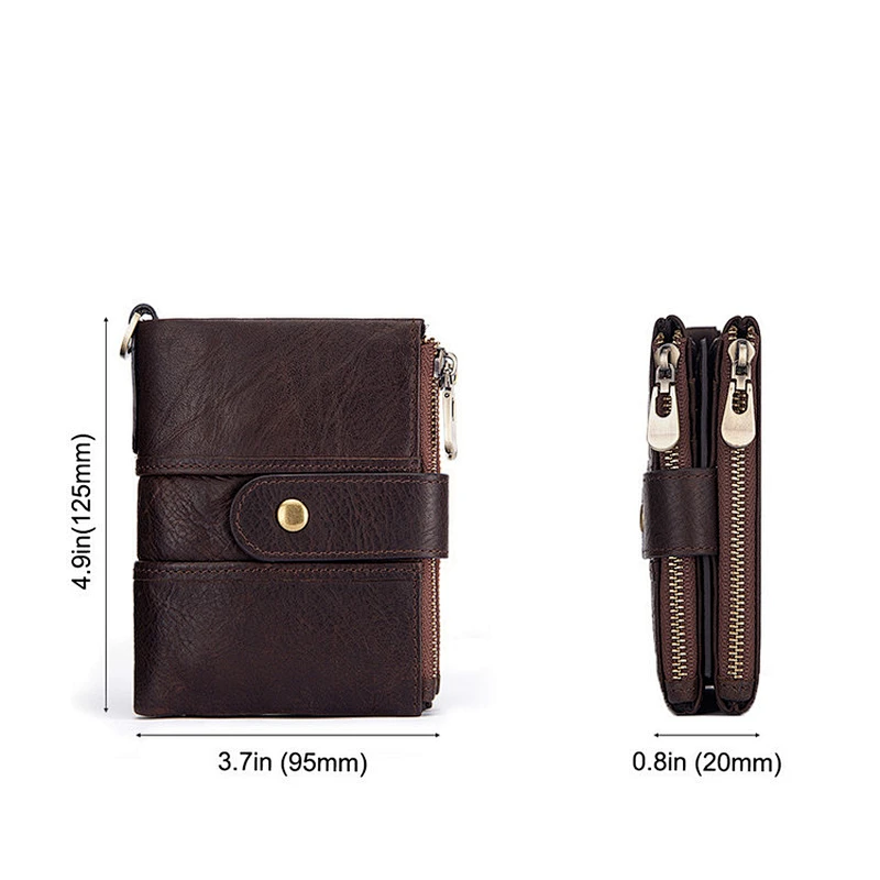 Custom personalized leather mens wallet with money clip credit card holder coin pocket