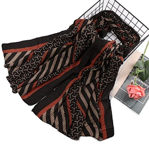 Creased leopard-print striped scarf women cotton shawls hijab wholesale shawls muslim