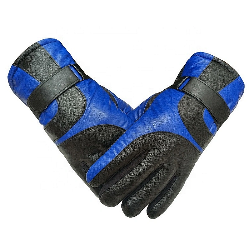 Winter Warm Full Finger Skidproof Gloves PU Leather Touch Screen Wind-stopper Gloves