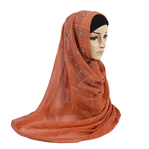 Hot diamond checkered pattern scarf wrap headscarf muslims cotton hijab scarf women