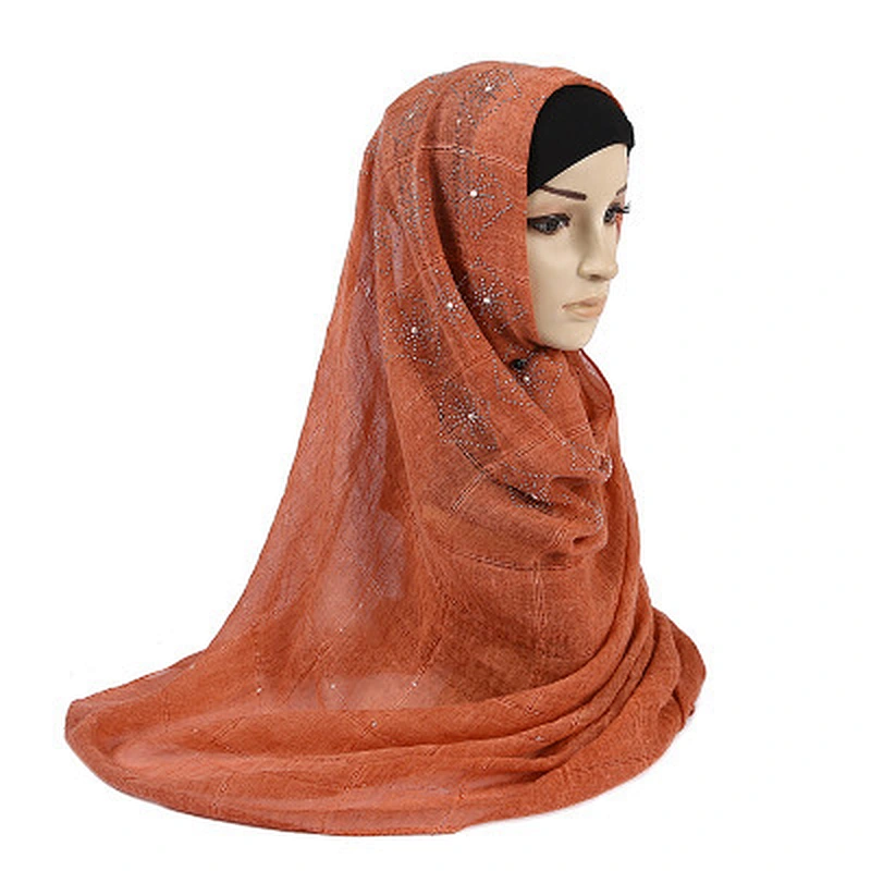 Hot diamond checkered pattern scarf wrap headscarf muslims cotton hijab scarf women