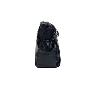 Fashion Ladies Leather Shoulder Bag Tassel Zip Black Crossbody Bag For Women